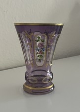 Vintage Glas Vase mit Floralen