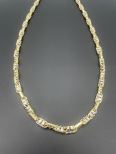 HERREN KETTE IN 585 / 14 K GOLD BICOLOR 65 CM