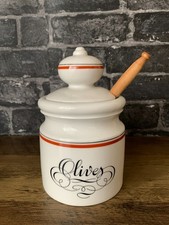 Apilco Service Bistro weiß Porcelaine Vintage französische Oliven Serviertopf Löffel