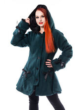 Poizen Industries Mantel Alison Coat Seegrün Gothic Schleife Wintermantel Weich