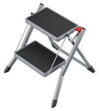 Hailo MK62 Standardline Trittleiter Stahl 2 Stufen Anti-Rutsch-Matten Leiter