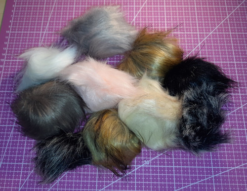 Kunstfell pompon farbige - 10,