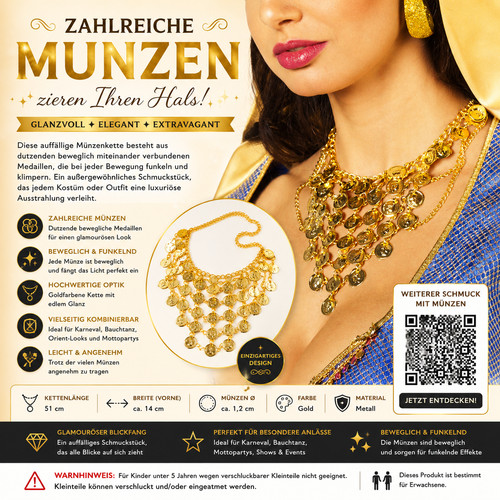 Münzenkette gold orient - münzenkette,