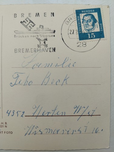 Postkarte bremen 1964 - postkarte,