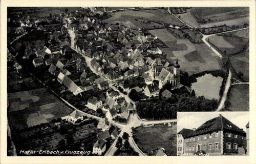 Markt erlbach in - ak,