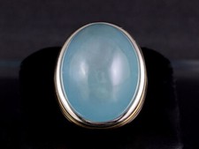 Riesiger Aquamarin Cabochon Ring ca. 55ct  37,5g 750/- GG/WG/RG