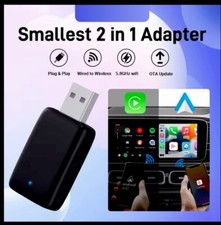 2-in-1 Adapter: Wired to Wireless CarPlay & Android Auto