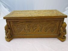 Alte Holz  Truhe Schatulle Holztruhe Kasten geschnitzt - Schneewittchen Zwerge