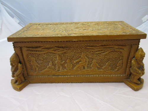 Alte holz truhe schatulle - ,