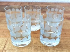 5 x Ingrid Glas Polka Dotts Punkte Schnapsgläser  Pinnchen Shot Vintage 70ger