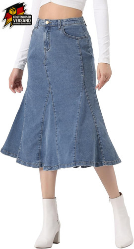 Damen jeansrock knielang - damen,