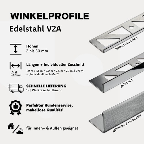 Fliesenprofil edelstahl - fliesenprofil,