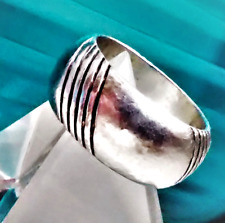 Ring Silber 925 Mexiko Linien Modernist Brutalist Art Deco- Design antik Vintage