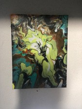 Abstrakt  Bild auf Leinwand handgemalt Handsigniert.Unikat 30x40