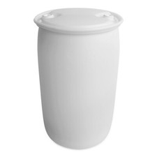 Fass Tonne Wasserfass Regenwasserfass Spundfass 220 L weiß Kunststoff gebraucht