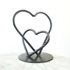 Zwei Herzen Altmetall Kunst