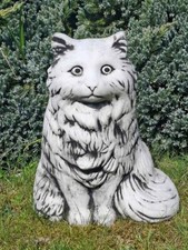Steinfigur Steinguss Katzenfigur Kater Garten Haus Deko Frostsicher Handarbeit