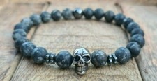 Totenkopf Armband 8mm Bracelet Skull Head Perlenarmband Biker Mode Beads
