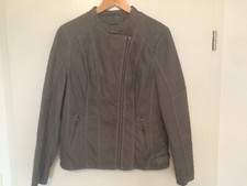Damen Lederjacke - grau - Gr. 42 - Woman by Tchibo - interessante Optik