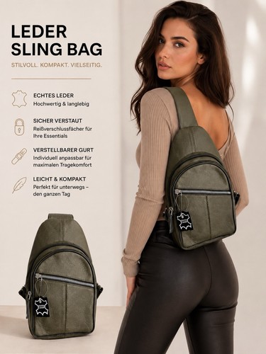 Leder sling bag herren damen - bag,
