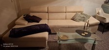 Eckcouch in  hellbeige  mit