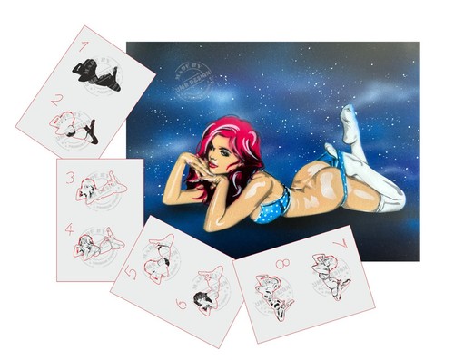 345 pinup girl step - step,