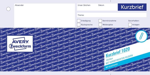 Avery zweckform 1020 kurzbrief - avery,