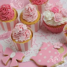 3 Servietten ~ Sweet Dreams Cup Cakes Törtchen Süßes pink