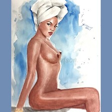 Original Aquarell Zeichnung