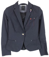 G-Star CorrectLine Cruise Blazer Damen (Eu) 34 Kerbe Revers Geknöpft Blau