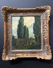 Ölgemälde Zypressen 1916 K. Geber