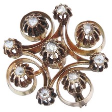 Brosche Rosenschliff Diamanten