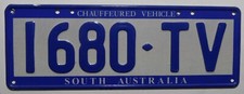 Nummernschild Australien South Australia "CHAUFFEURED VEHICLE" Tourist Vehicle.
