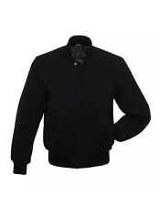 Herren Varsity Letterman Baseball Bomber College Schwarz Wolle Jacke Groß 6XL 