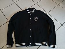 Hooligan Streetwear schwarze Fleece Bomberjacke in Größe XL