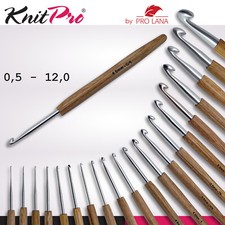 KnitPro Aluminium Häkelnadel Birken-Holzgriff von Pro Lana ergonomisch 20 Größen