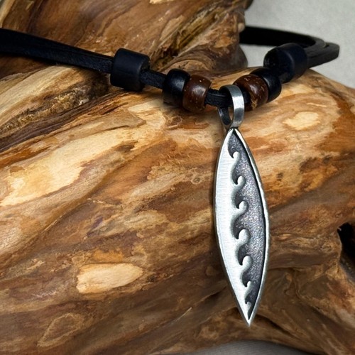 Leather chain surfboard - leather,