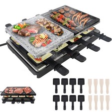1400W Raclette Grills heißer Stein & Bratplatte Grill Elektro Tischgrill Raclet