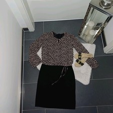 Neu blusenkleid esprit M 40 42 schwarz abendkleid tupfen Etuikleid edel Top