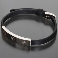 Cartier Love Armband Leder wunderschön K18WG Au750 23 cm Weißgold E1662