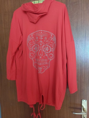 Damen jacke rot lang mit - jacke,