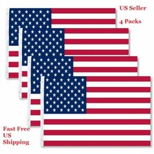4-Pack 3x5 American Flags ~