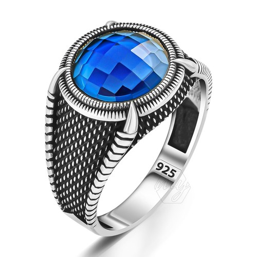 925 sterling silber rund - sterling, blau