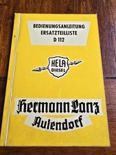 Hermann Lanz Bedienungsanleitung Ersatzteilliste D112 Traktor Schlepper Prospekt