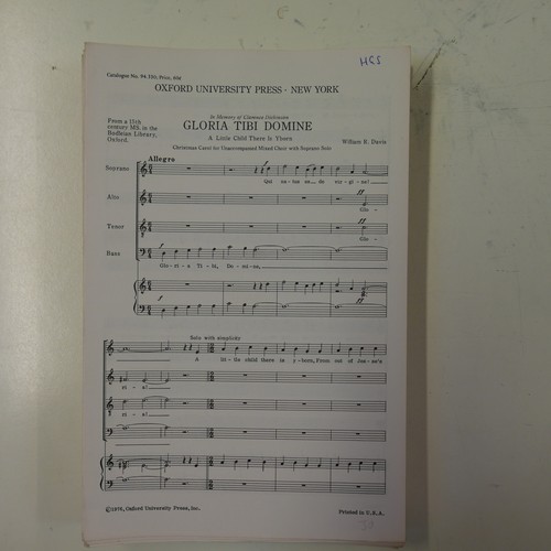 Chor vokalpartitur gloria - chor, /
