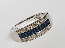 Schmuck Ring Silber 925 rhodiniert Saphir Diamant RW19 Ä783