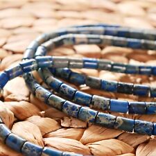 NELLYS Strang Impressionen Jaspis  ca 8x6mm blau Röhrchen Perlen Edelsteine