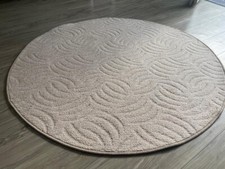 Kinder Teppich "Flauschi" ca 130 cm Rund Creme / Beige