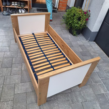 Kinderbett PAIDI - Dekor Eiche hell/weiß - Umbaubett Einzel-/Kindergitterbett