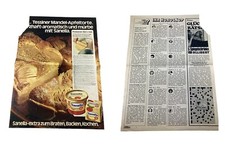 Sanella Werbung 1974 mit Rezept Tessiner Mandel-Apfeltorte Braten Backen Kochen